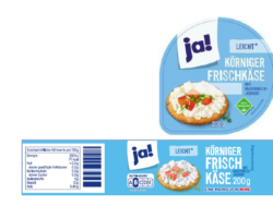 Frischkäse vor weißem Hintergrund