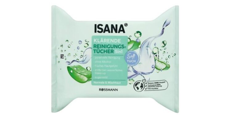 ISANA-Reinigungstücher vor weißem Hintergrund